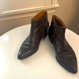 Coach leather ankle boots chocolate brown